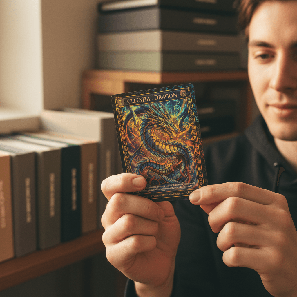 Custom Magic: The Gathering proxy cards fanned in a hand showing print quality